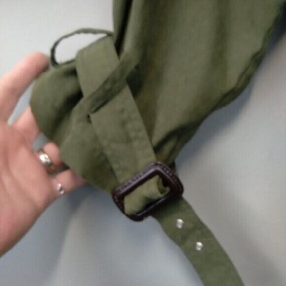 Umgee Womens Utility Jacket Size Small Olive Green Double Breasted Hooded BOHO - Picture 11 of 12